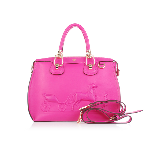 0322 2012 Hermes nuova Borsa media in pelle a tracolla 0322 rosa rossa w